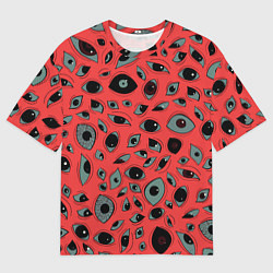 Мужская футболка оверсайз Розовый цвет: глазики-косоглазики