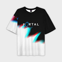 Мужская футболка оверсайз Portal game blink color