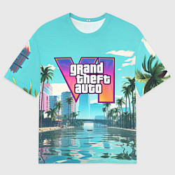 Футболка оверсайз мужская GTA6 солечный город, цвет: 3D-принт