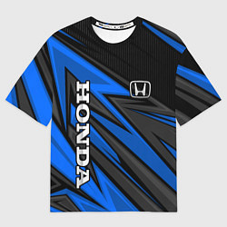 Футболка оверсайз мужская Honda motors - синяя спортивная абстракция, цвет: 3D-принт