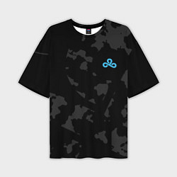 Мужская футболка оверсайз Cloud9 - Форма команды,чёрный камуфляж 2024