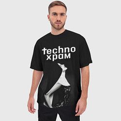 Футболка оверсайз мужская Techno храм вожделение, цвет: 3D-принт — фото 2