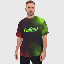 Футболка оверсайз мужская Fallout fire gradient, цвет: 3D-принт — фото 2