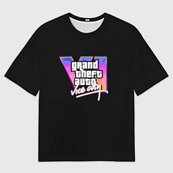 Мужская футболка оверсайз Gta 6 vice city logo