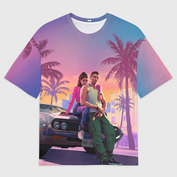 Мужская футболка оверсайз Люсия с парнем gta 6