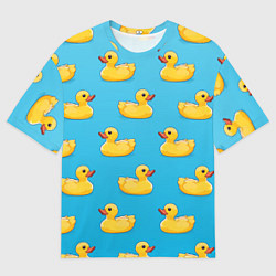Футболка оверсайз мужская Желтые резиновые уточки для ванны, цвет: 3D-принт