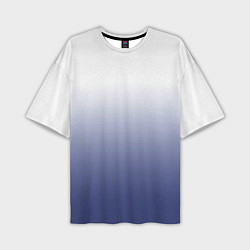 Мужская футболка оверсайз Туманный градиент бело-синий