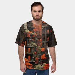Футболка оверсайз мужская Сумерки в осенним городе, цвет: 3D-принт — фото 2