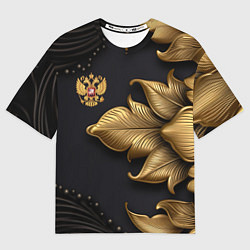 Мужская футболка оверсайз Золотой герб России