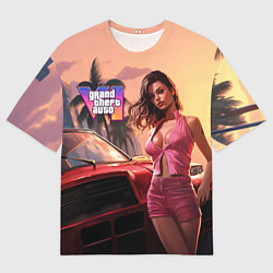 Мужская футболка оверсайз GTA 6 girl vice city