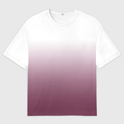 Мужская футболка оверсайз Туманный градиент бело-бордовый
