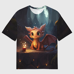 Мужская футболка оверсайз Загадочный звездокрыл дракон