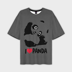Мужская футболка оверсайз Я люблю панду