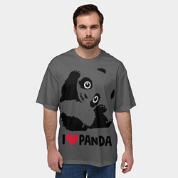 Футболка оверсайз мужская Я люблю панду, цвет: 3D-принт — фото 2