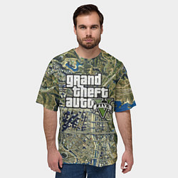Футболка оверсайз мужская GTA 5 карта, цвет: 3D-принт — фото 2