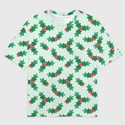 Футболка оверсайз мужская Рождественская омела, цвет: 3D-принт