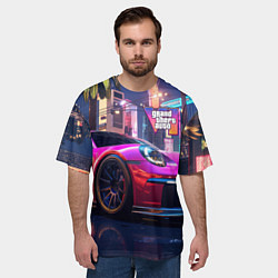 Футболка оверсайз мужская GTA 6 auto, цвет: 3D-принт — фото 2