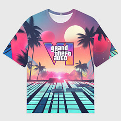 Мужская футболка оверсайз Gta 6 retro style
