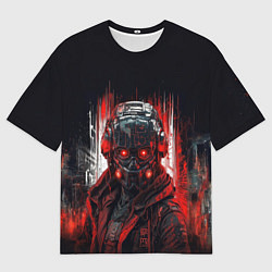 Мужская футболка оверсайз Андроид штурмовик