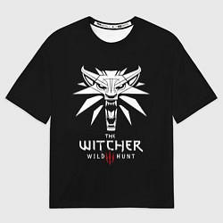 Футболка оверсайз мужская The Witcher белое лого гейм, цвет: 3D-принт