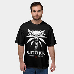 Футболка оверсайз мужская The Witcher белое лого гейм, цвет: 3D-принт — фото 2