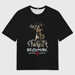 Мужская футболка оверсайз Ведьмак персонажи охоты