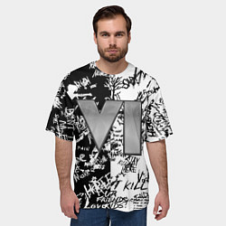 Футболка оверсайз мужская GTA 6 чб, цвет: 3D-принт — фото 2