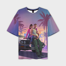 Мужская футболка оверсайз GTA 6 Люсия и Джейсен