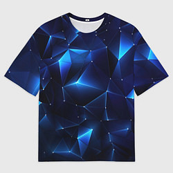 Мужская футболка оверсайз Синяя геометрическая абстракция