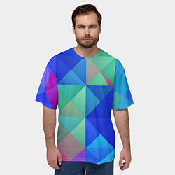 Футболка оверсайз мужская Разноцветные фигуры, цвет: 3D-принт — фото 2