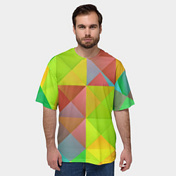 Футболка оверсайз мужская Разноцветные фигуры, цвет: 3D-принт — фото 2