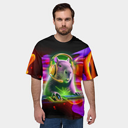 Футболка оверсайз мужская Capybara is an avid gamer, цвет: 3D-принт — фото 2