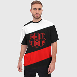 Футболка оверсайз мужская Barcelona stripes sport, цвет: 3D-принт — фото 2