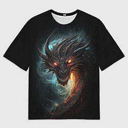 Мужская футболка оверсайз Фэнтази дракон символ 2024