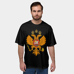 Футболка оверсайз мужская Герб РФ орёл имперский, цвет: 3D-принт — фото 2