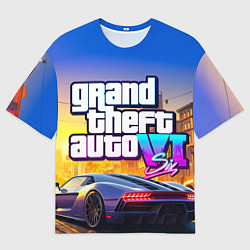 Мужская футболка оверсайз Grand theft auto 6 street vice city
