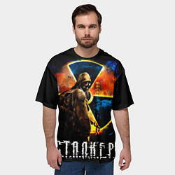 Футболка оверсайз мужская Сталкер - энергоблок ЧАЭС, цвет: 3D-принт — фото 2