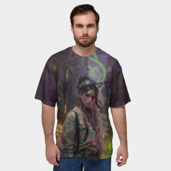 Футболка оверсайз мужская Девушка в ядовитых тонах, цвет: 3D-принт — фото 2