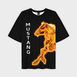 Футболка оверсайз мужская Mustang fire, цвет: 3D-принт