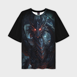 Мужская футболка оверсайз Древний пещерный дракон символ 2024