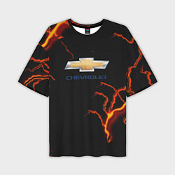 Мужская футболка оверсайз Chevrolet лого шторм