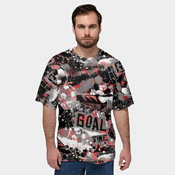 Футболка оверсайз мужская Футбол узоры, цвет: 3D-принт — фото 2