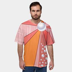 Футболка оверсайз мужская Жемчужная абстракция, цвет: 3D-принт — фото 2