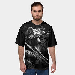 Футболка оверсайз мужская Медведь ночной снайпер, цвет: 3D-принт — фото 2