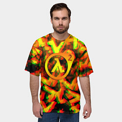 Футболка оверсайз мужская Half life 2 глитч размытие валв фримен, цвет: 3D-принт — фото 2