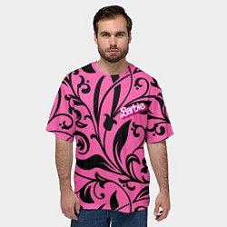 Футболка оверсайз мужская Barbie - floral pattern, цвет: 3D-принт — фото 2