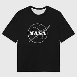 Мужская футболка оверсайз NASA белое лого