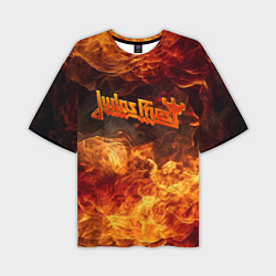 Мужская футболка оверсайз Fire - Judas Priest