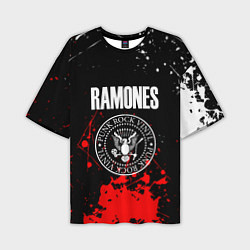 Футболка оверсайз мужская Ramones краски метал группа, цвет: 3D-принт