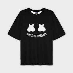 Мужская футболка оверсайз Маршмеллоу белое лого